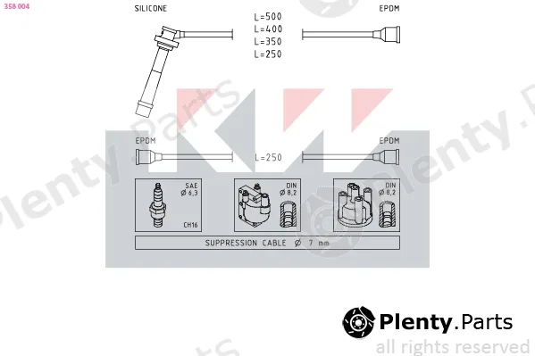 KW 358004 — Ignition Cable Kit Made in Italy - OE Equivalent