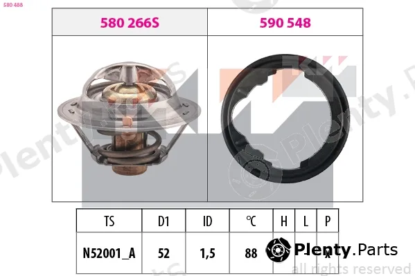 KW 580488 — Thermostat, coolant Made in Italy - OE Equivalent