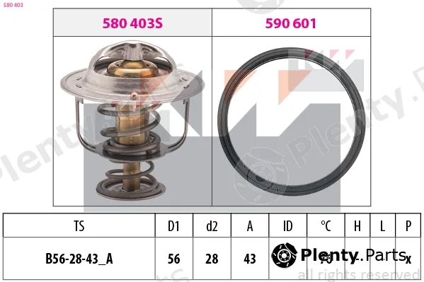 KW 580403 — Thermostat, coolant Made in Italy - OE Equivalent