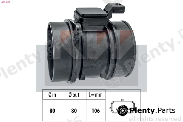 KW 491450 — Mass Air Flow Sensor Made in Italy - OE Equivalent
