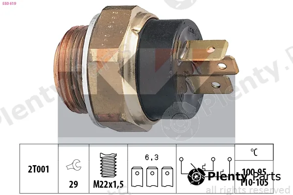 KW 550619 — Temperature Switch, radiator fan Made in Italy - OE Equivalent