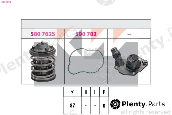 KW 580827K — Thermostat, coolant Made in Italy - OE Equivalent
