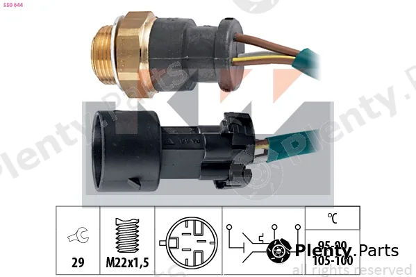 KW 550644 — Temperature Switch, radiator fan Made in Italy - OE Equivalent