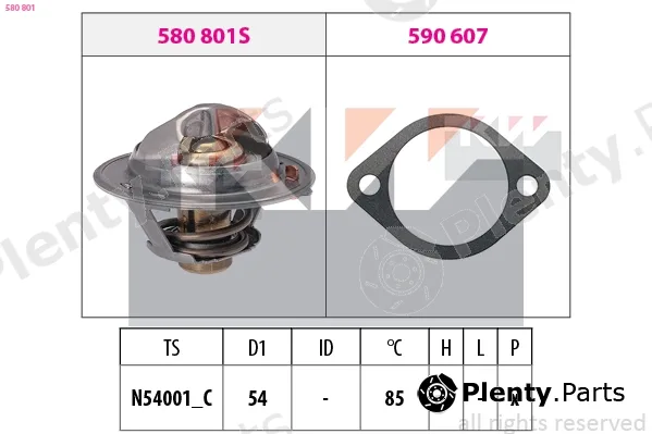 KW 580801 — Thermostat, coolant Made in Italy - OE Equivalent