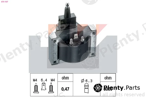 KW 470107 — Ignition Coil Made in Italy - OE Equivalent
