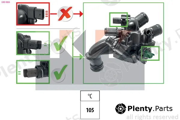 KW 580866 — Thermostat, coolant Made in Italy - OE Equivalent