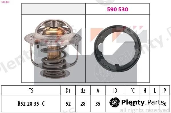 KW 580493 — Thermostat, coolant Made in Italy - OE Equivalent
