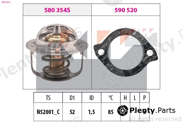 KW 580354 — Thermostat, coolant Made in Italy - OE Equivalent