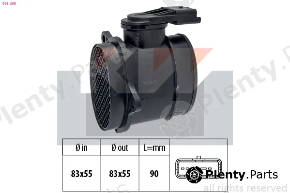 KW 491298 — Mass Air Flow Sensor Made in Italy - OE Equivalent