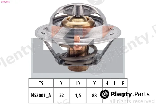 KW 580266S — Thermostat, coolant Made in Italy - OE Equivalent