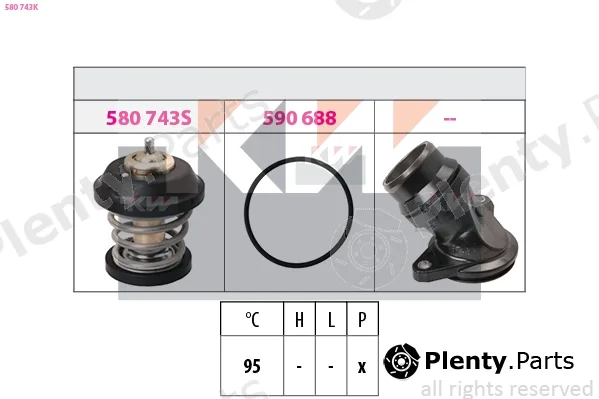KW 580743K — Thermostat, coolant Made in Italy - OE Equivalent