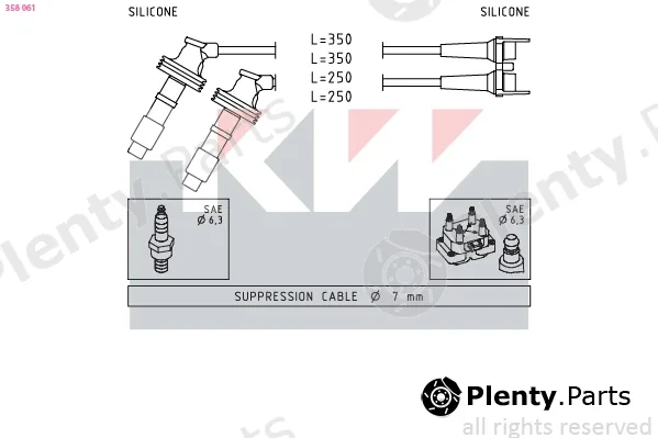 KW 358061 — Ignition Cable Kit Made in Italy - OE Equivalent