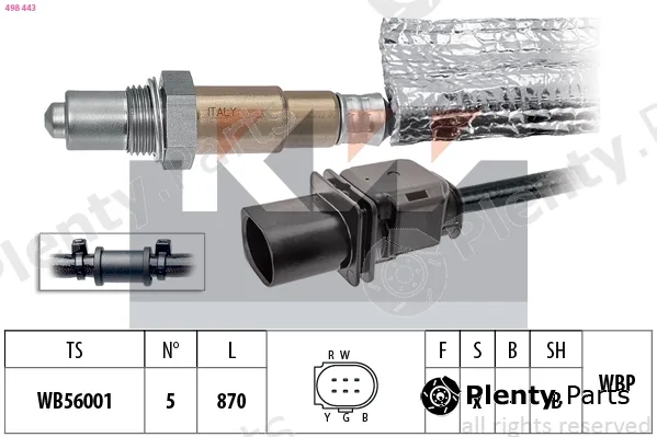 KW 498443 — Lambda Sensor Made in Italy - OE Equivalent