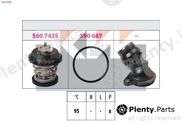KW 580799K — Thermostat, coolant Made in Italy - OE Equivalent