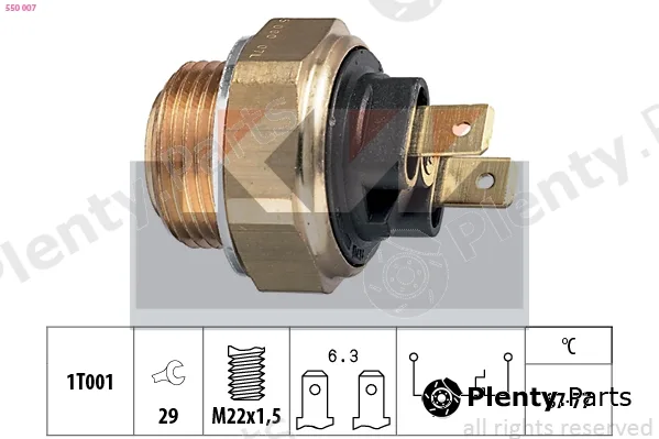 KW 550007 — Temperature Switch, radiator fan Made in Italy - OE Equivalent