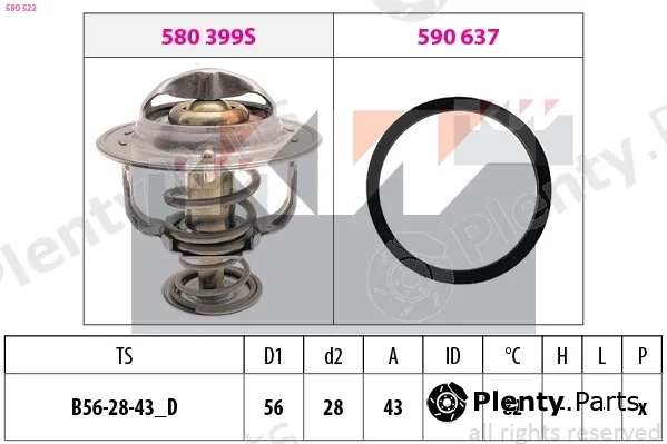 KW 580522 — Thermostat, coolant Made in Italy - OE Equivalent