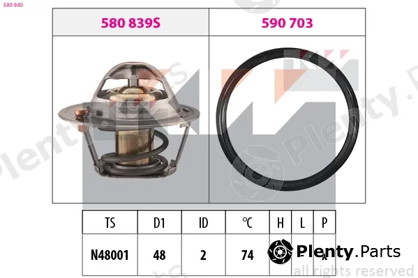 KW 580840 — Thermostat, coolant Made in Italy - OE Equivalent