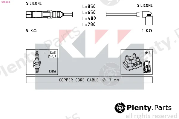 KW 358223 — Ignition Cable Kit Made in Italy - OE Equivalent