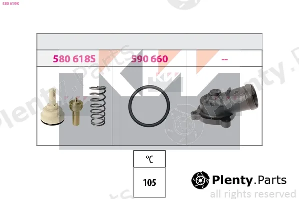 KW 580619K — Thermostat, coolant Made in Italy - OE Equivalent