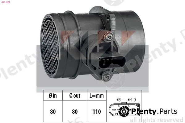 KW 491222 — Mass Air Flow Sensor Made in Italy - OE Equivalent