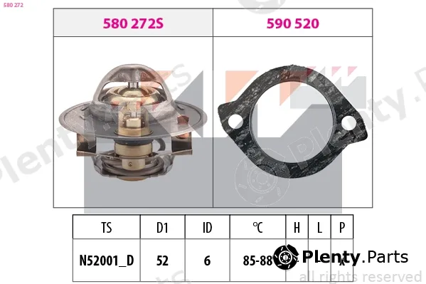 KW 580272 — Thermostat, coolant Made in Italy - OE Equivalent