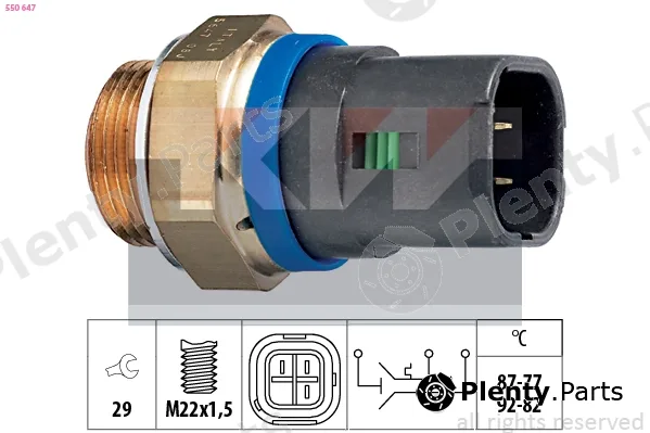 KW 550647 — Temperature Switch, radiator fan Made in Italy - OE Equivalent