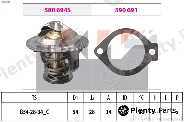 KW 580694 — Thermostat, coolant Made in Italy - OE Equivalent