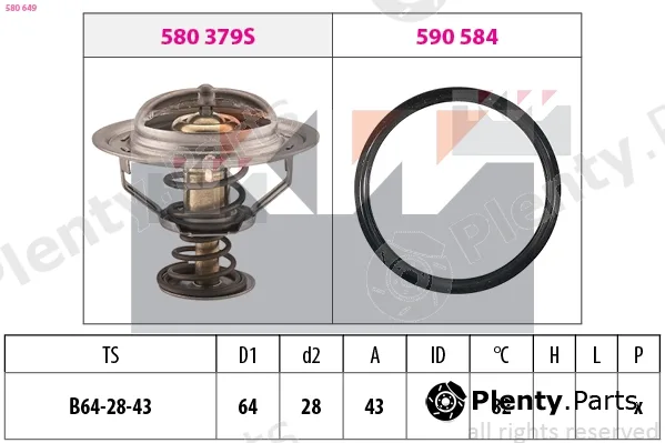 KW 580649 — Thermostat, coolant Made in Italy - OE Equivalent