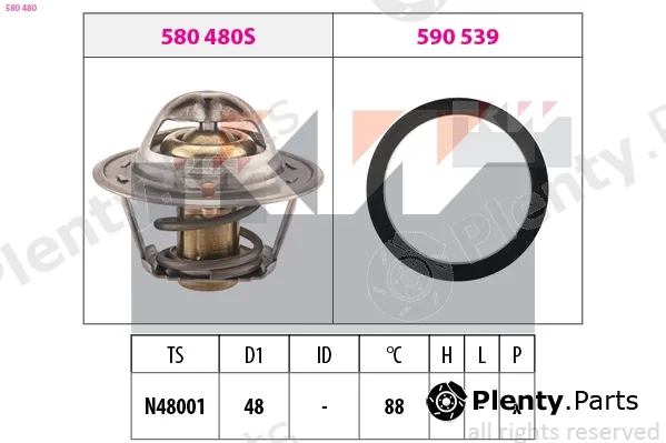KW 580480 — Thermostat, coolant Made in Italy - OE Equivalent