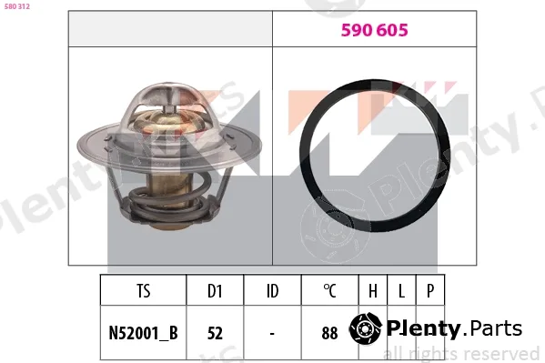 KW 580312 — Thermostat, coolant Made in Italy - OE Equivalent