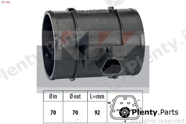 KW 491465 — Mass Air Flow Sensor Made in Italy - OE Equivalent