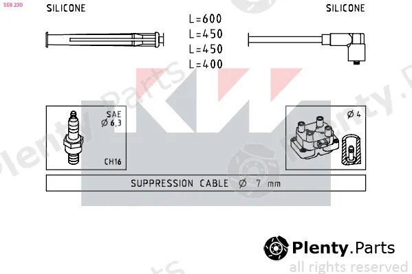 KW 358230 — Ignition Cable Kit Made in Italy - OE Equivalent
