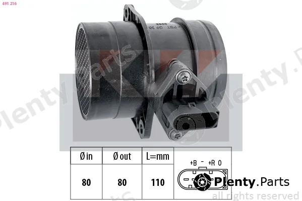 KW 491216 — Mass Air Flow Sensor Made in Italy - OE Equivalent