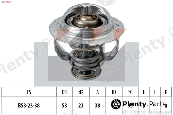 KW 580742S — Thermostat, coolant Made in Italy - OE Equivalent