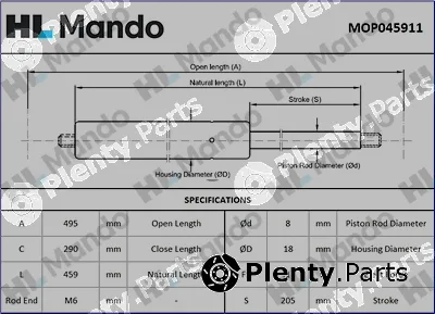 Mando MOP045911 — Gas Spring, boot/cargo area