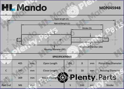 Mando MOP045948 — Gas Spring, boot/cargo area