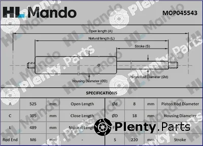 Mando MOP045543 — Gas Spring, boot/cargo area