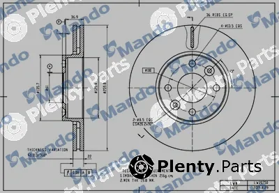 Mando MBC035454 — Brake Disc