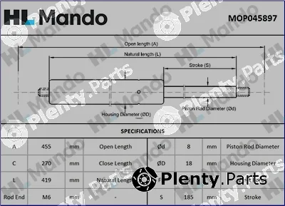Mando MOP045897 — Gas Spring, boot/cargo area