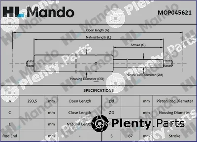 Mando MOP045621 — Gas Spring, bonnet