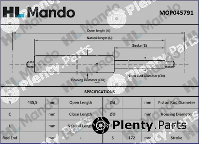 Mando MOP045791 — Gas Spring, boot/cargo area