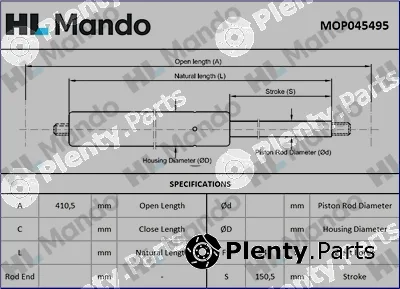 Mando MOP045495 — Gas Spring, boot/cargo area