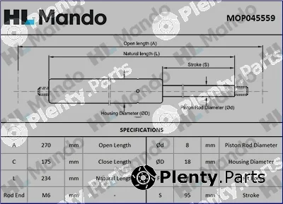 Mando MOP045559 — Gas Spring, boot/cargo area