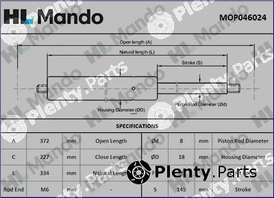 Mando MOP046024 — Gas Spring, boot/cargo area