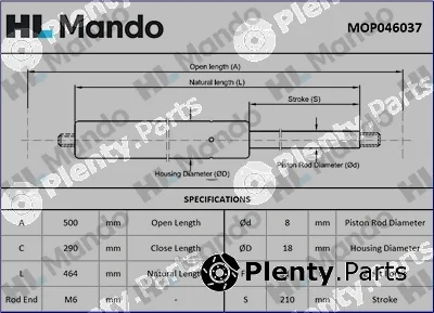 Mando MOP046037 — Gas Spring, boot/cargo area
