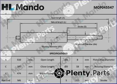 Mando MOP045547 — Gas Spring, boot/cargo area