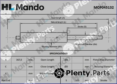 Mando MOP045132 — Gas Spring, boot/cargo area