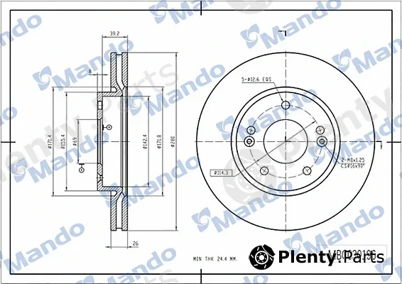 Mando MBC030196 — Brake Disc