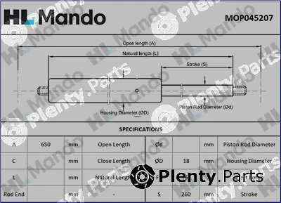 Mando MOP045207 — Gas Spring, boot/cargo area