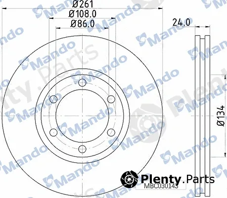 Mando MBC030143 — Brake Disc